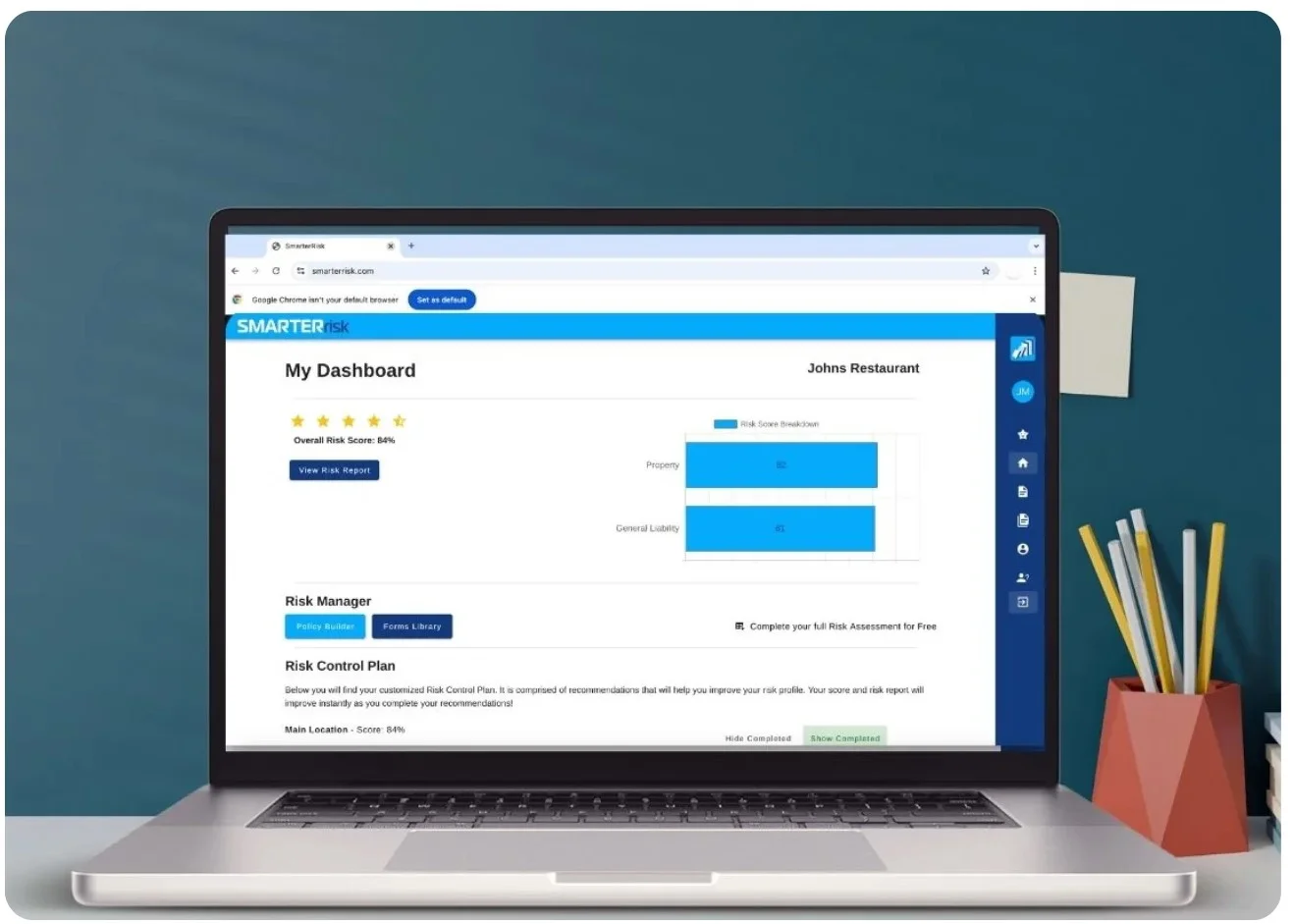 Laptop displaying agency tools